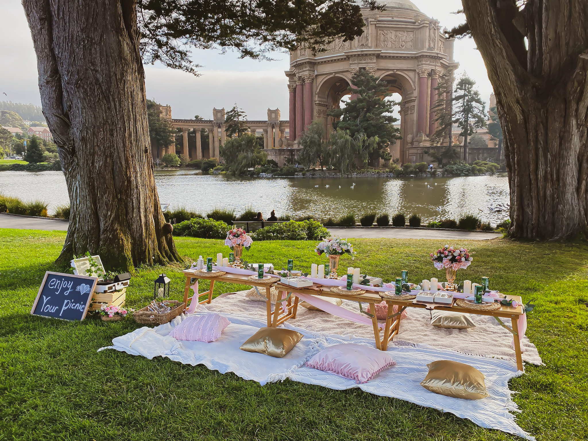 luxury picnic San Francisco, CA - Palace of Fine Arts