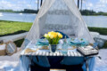 Sunset blue themed luxury picnic in Miami, FL