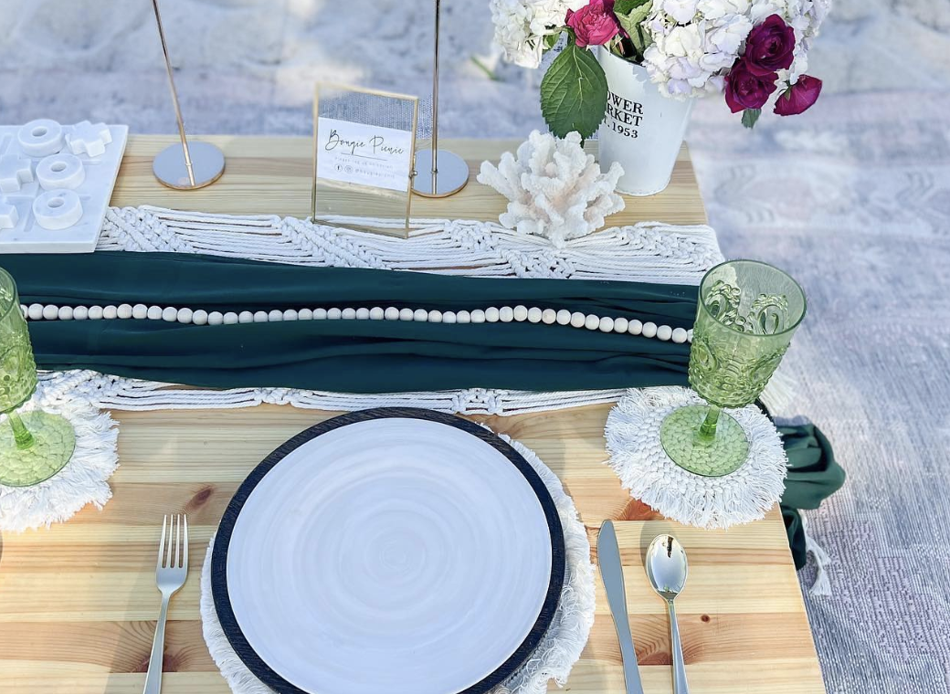 Green theme luxury picnic in Miami, FL