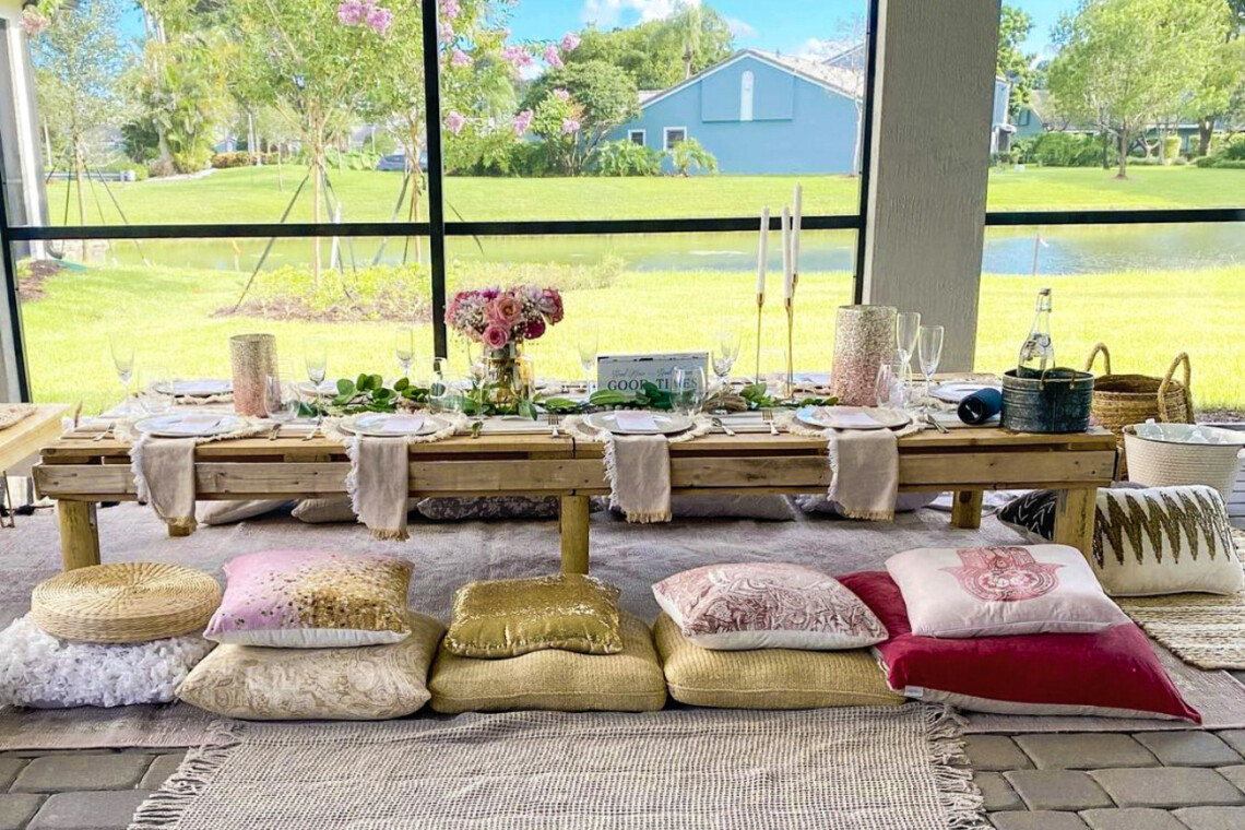 Indoor luxury picnic in Ft Lauderdale, FL
